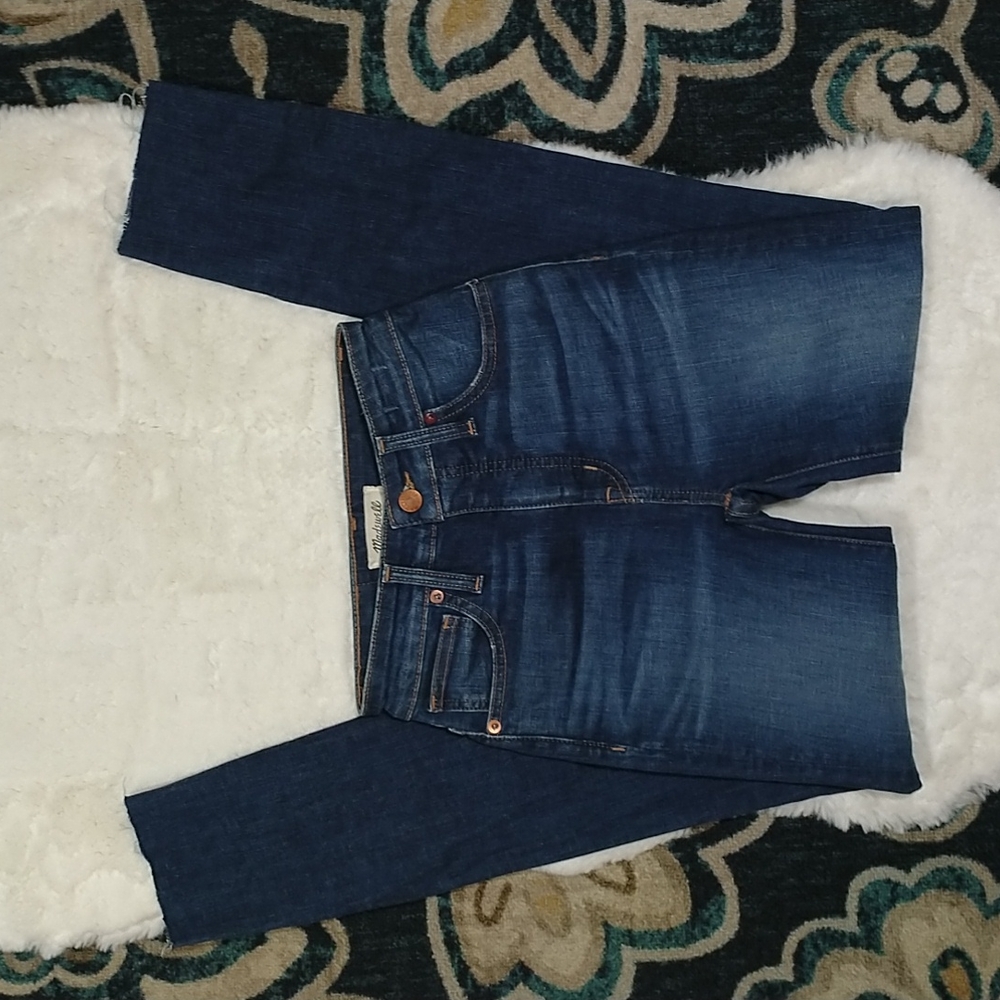 Madewell curvy high rise skinny dark wash jeans sz 23 T